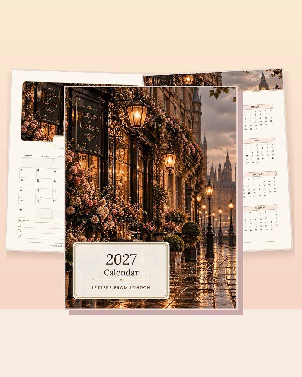 2027 Calendar - Letters from London cover and sample pages