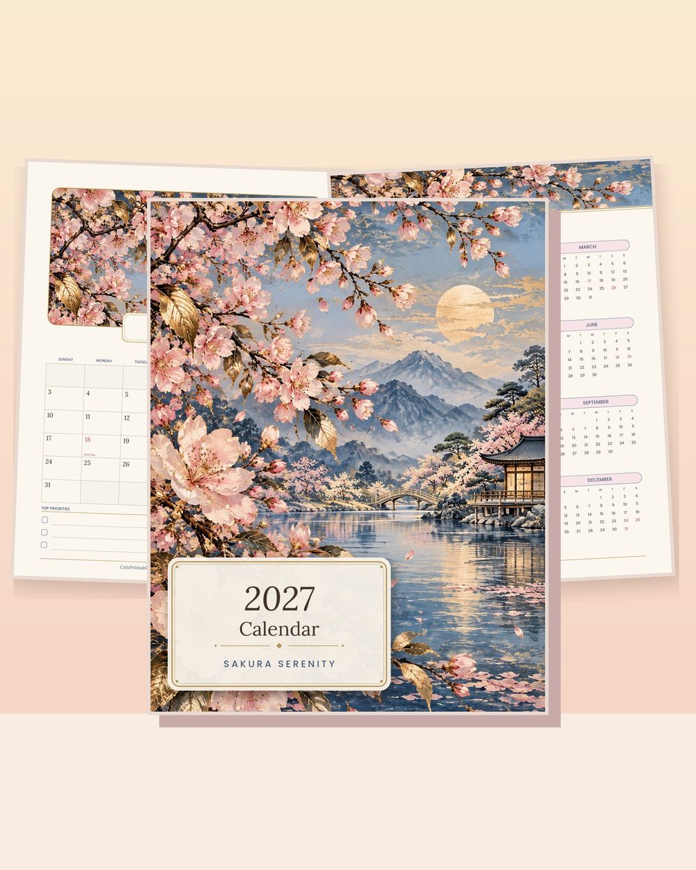 2027 Calendar - Sakura Serenity cover and sample pages